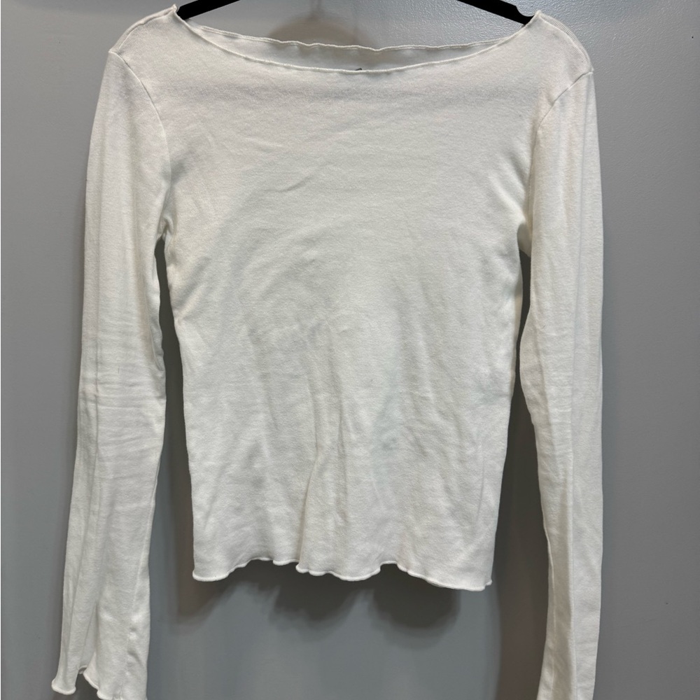 Brandy Melville John Galt White Long Sleeve Top